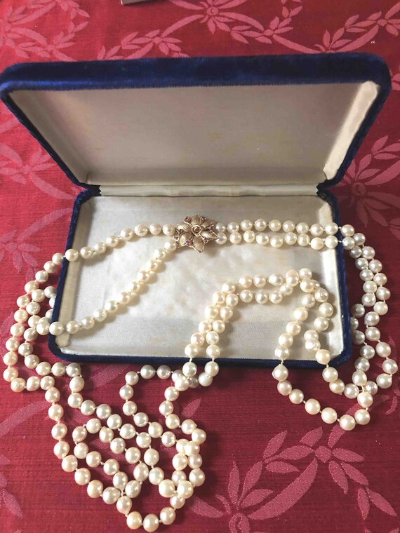 Vintage 32 Inch 2 Strand Pearl Necklace 