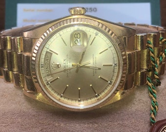 RARE FIND Vintage Certified My Personal Rolex 18k Men Day-Date President Watch