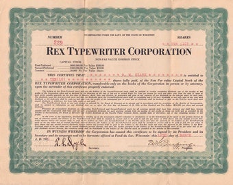 Rare Vintage Collectible Stock Certificates