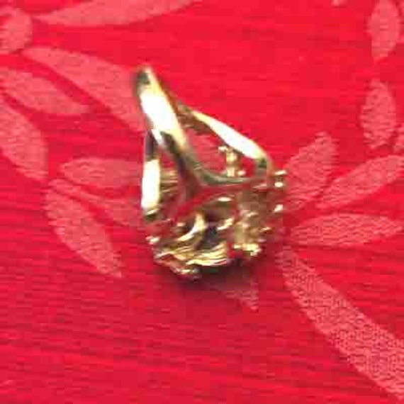 Vintage 14 k Gold Garnet Ring - image 3