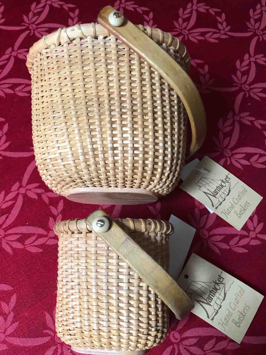 Vintage Nantucket Baskets, Rounds, and Rectangular Etsy