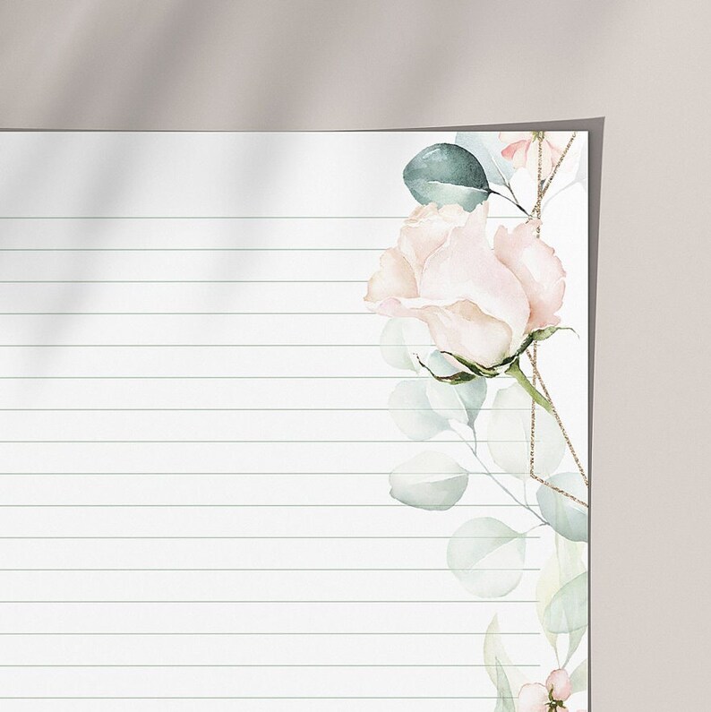Printable Floral Botanical Letter Writing Paper, Digital Download ...