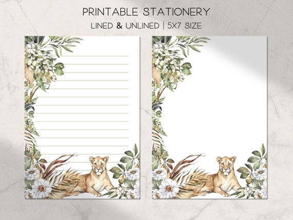 Printable Stationery 5x7 Writing Paper Digital Download - Etsy