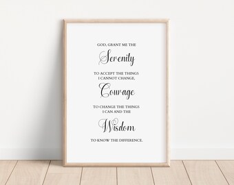 Printable Serenity Prayer Poster Serenity Prayer Wall Art - Etsy