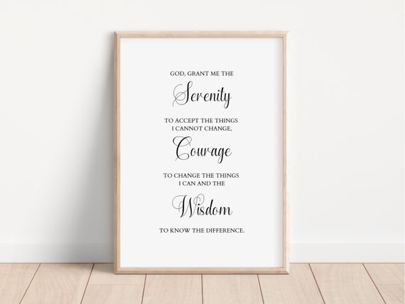 Printable Serenity Prayer Wall Art Digital Download | Etsy