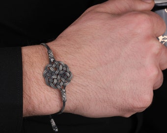 1000k Sterling Oxidized Silver Bracelet, Handwoven Bracelets, Braided Woven Bracelet, Gift For Him, Special Unique Jewelry, Silver Cuff