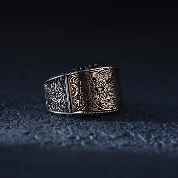 Silver Islamic Mens Weddings Bands Promise Ring for Men Etsy