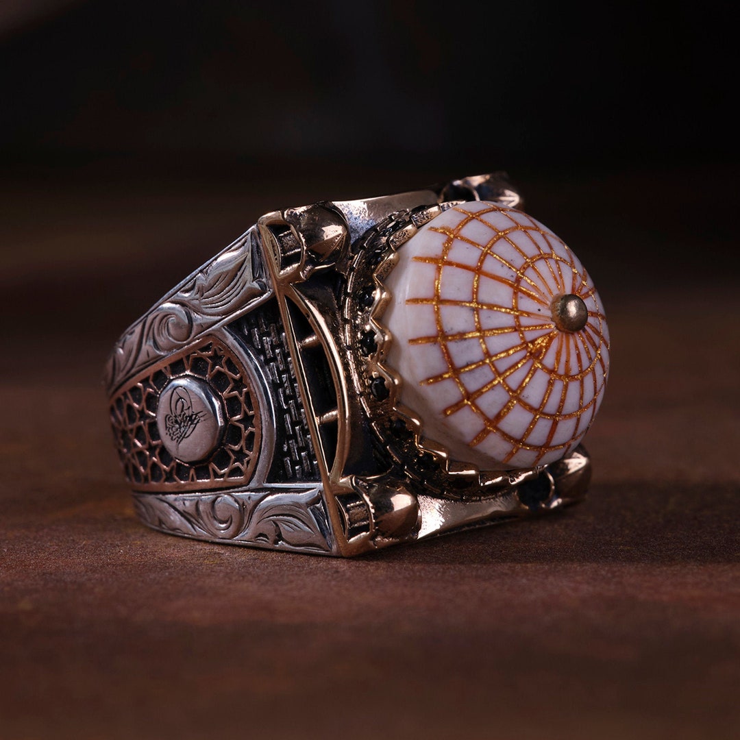 Manly Muslim Rings Silver Mens Handmade Ring, Islamic Jewelry, Turkish Silver Man Ring ...