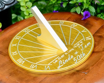 50th Golden Wedding Anniversary Gift Sundial. The Perfect Gift For Husband, Wife, Couples, Him Or Her On A Golden Anniversary