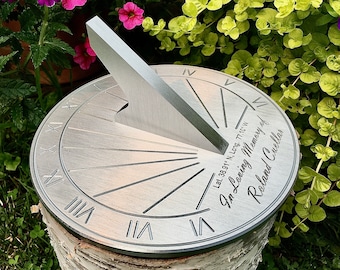 Custom Memorial Engraved Sundial, Personalized message for Funerals and Remembrance