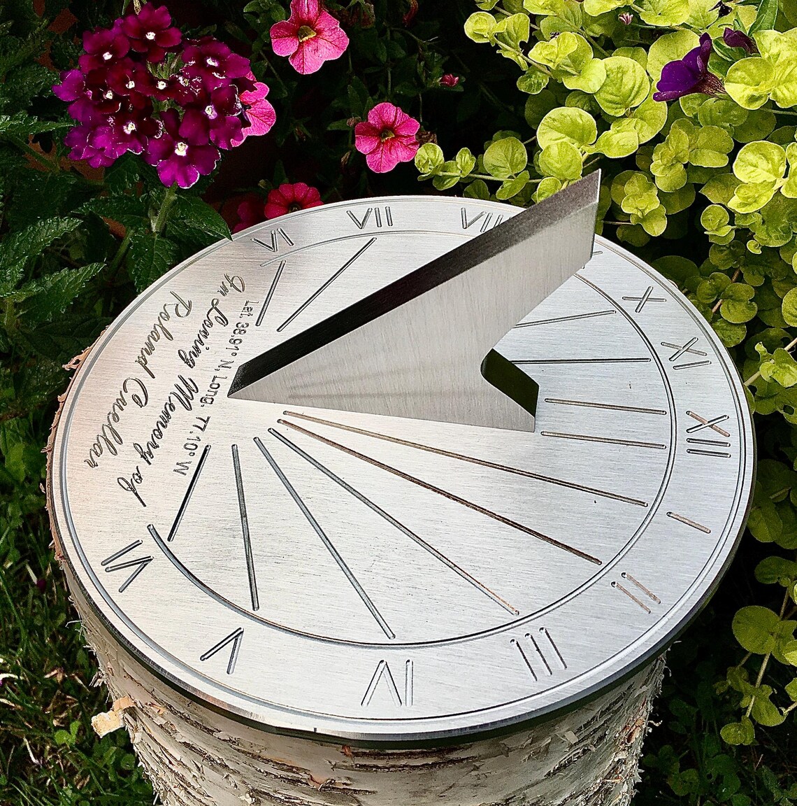 Custom Memorial Engraved Sundial, Personalized Message for Funerals and ...
