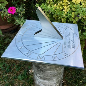 Custom 30th Wedding Anniversary Engraved Square Sundial Gift for: Parents, Grandparents, Couples, For Him or Her, Pearl Anniversary