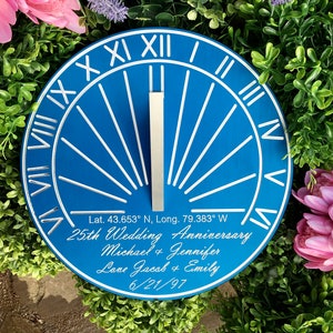 Custom Engraved Color Unique Sundial Precision Designed for your Location, Gift for: Anniversary, Retirement, Special B-day, Garden image 9