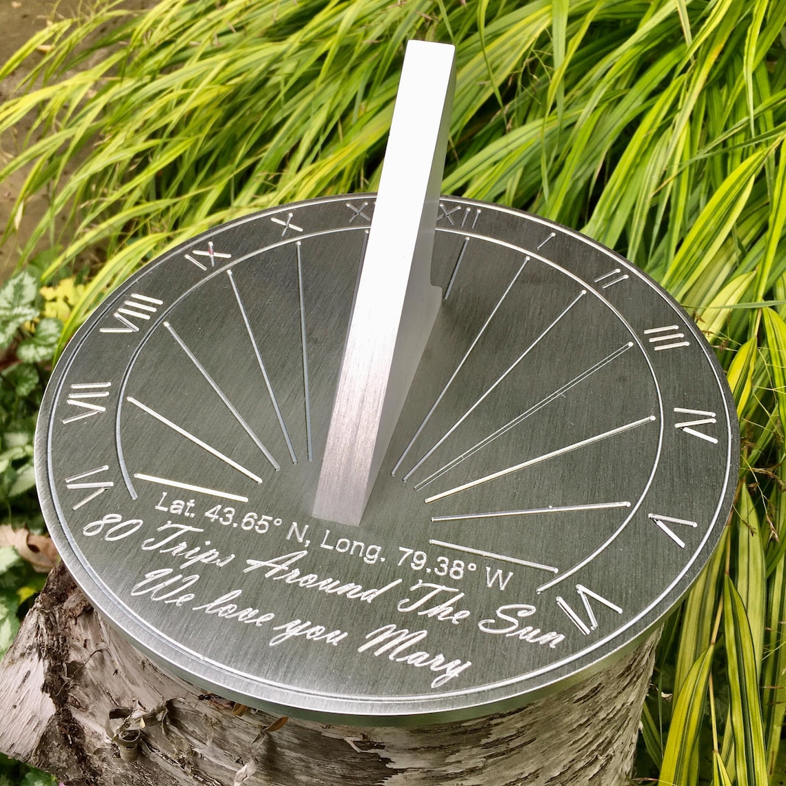 Custom 80th Birthday Engraved Sundial Gift For: Husband, Wife, Brother ...