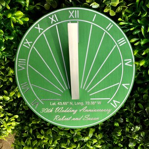 Custom Engraved Color Unique Sundial Precision Designed for your Location, Gift for: Anniversary, Retirement, Special B-day, Garden image 5