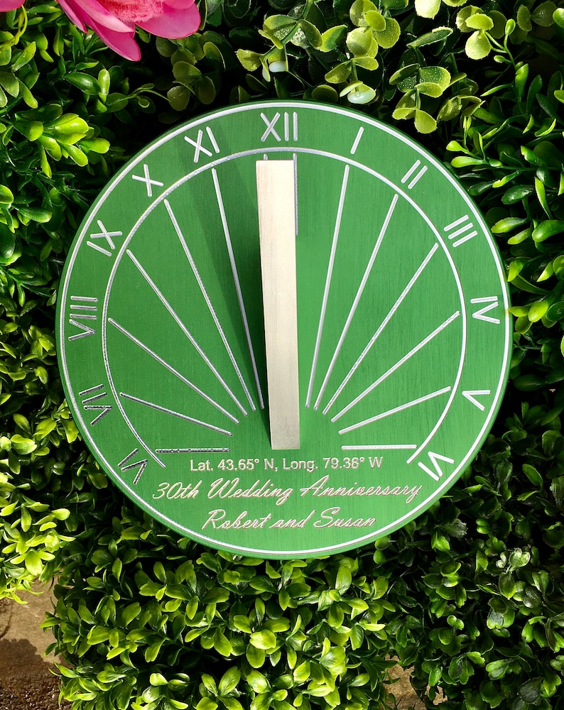 Custom Engraved Color Unique Sundial Precision Designed for your Location, Gift for: Anniversary, Retirement, Special B-day, Garden image 5