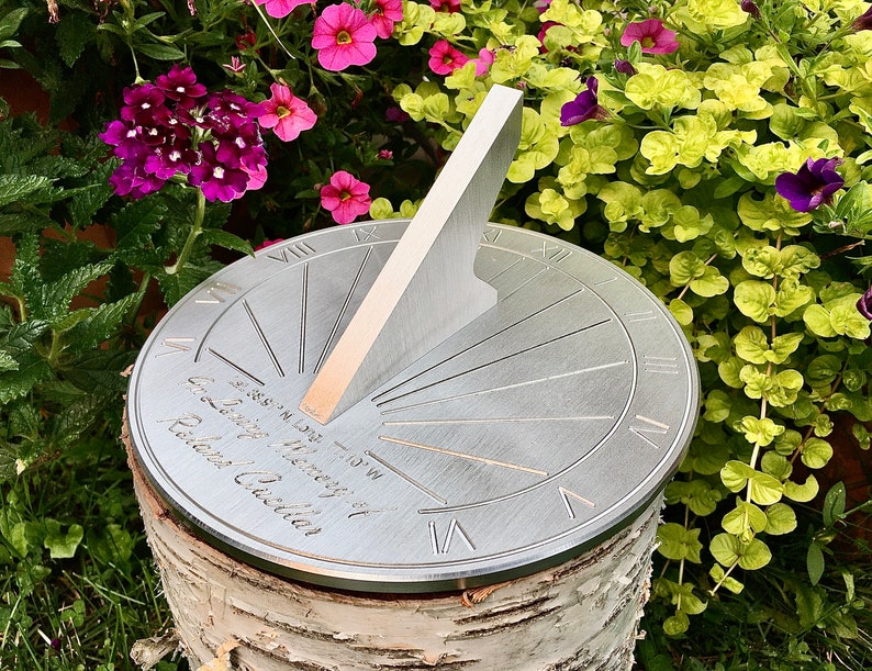 Custom Memorial Engraved Sundial, Personalized message for Funerals and Remembrance image 8