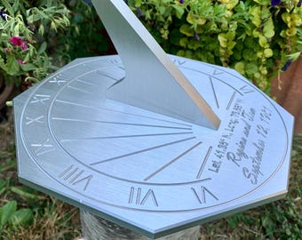 Custom 30th Wedding Anniversary Engraved Octagonal Sundial Gift for: Parents, Grandparents, Couples, For Him or Her, Pearl Anniversary