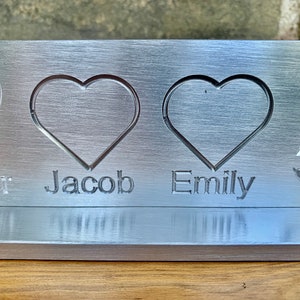 5 Years of Family Custom Engraved Aluminum Sculpture 5th Anniversary image 5