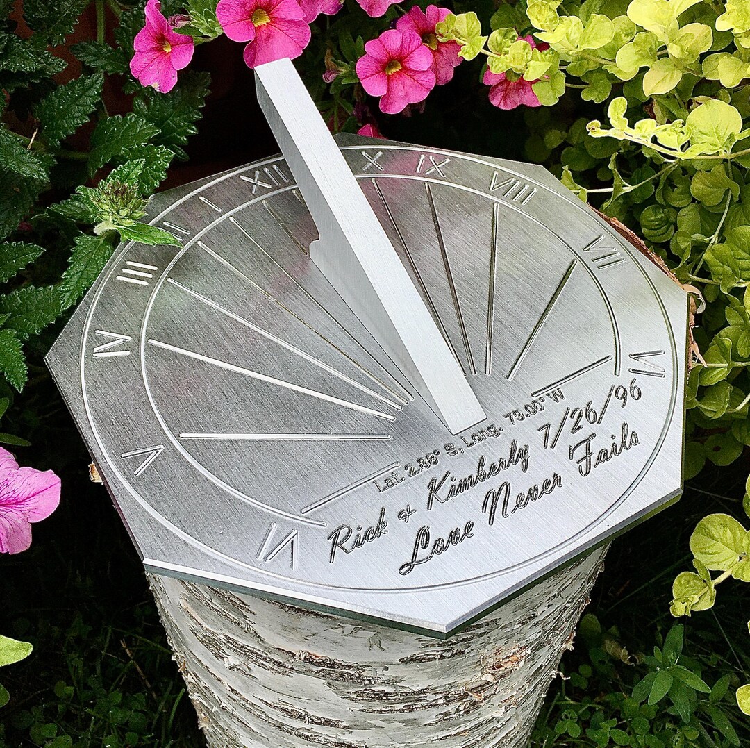 Custom Engraved Unique Sundial - Octagonal, Precision Calibrated for ...