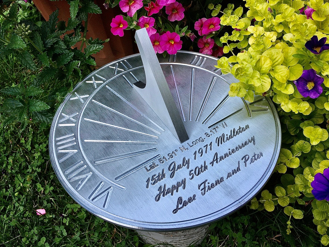Custom 50th Wedding Anniversary Engraved Sundial Gift for Etsy