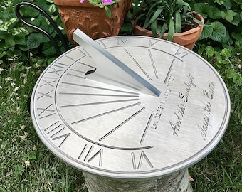 Custom 5th Wedding Anniversary Engraved Sundial Gift for: Parents, Grandparents, Couples, For Him or Her, Wood Anniversary