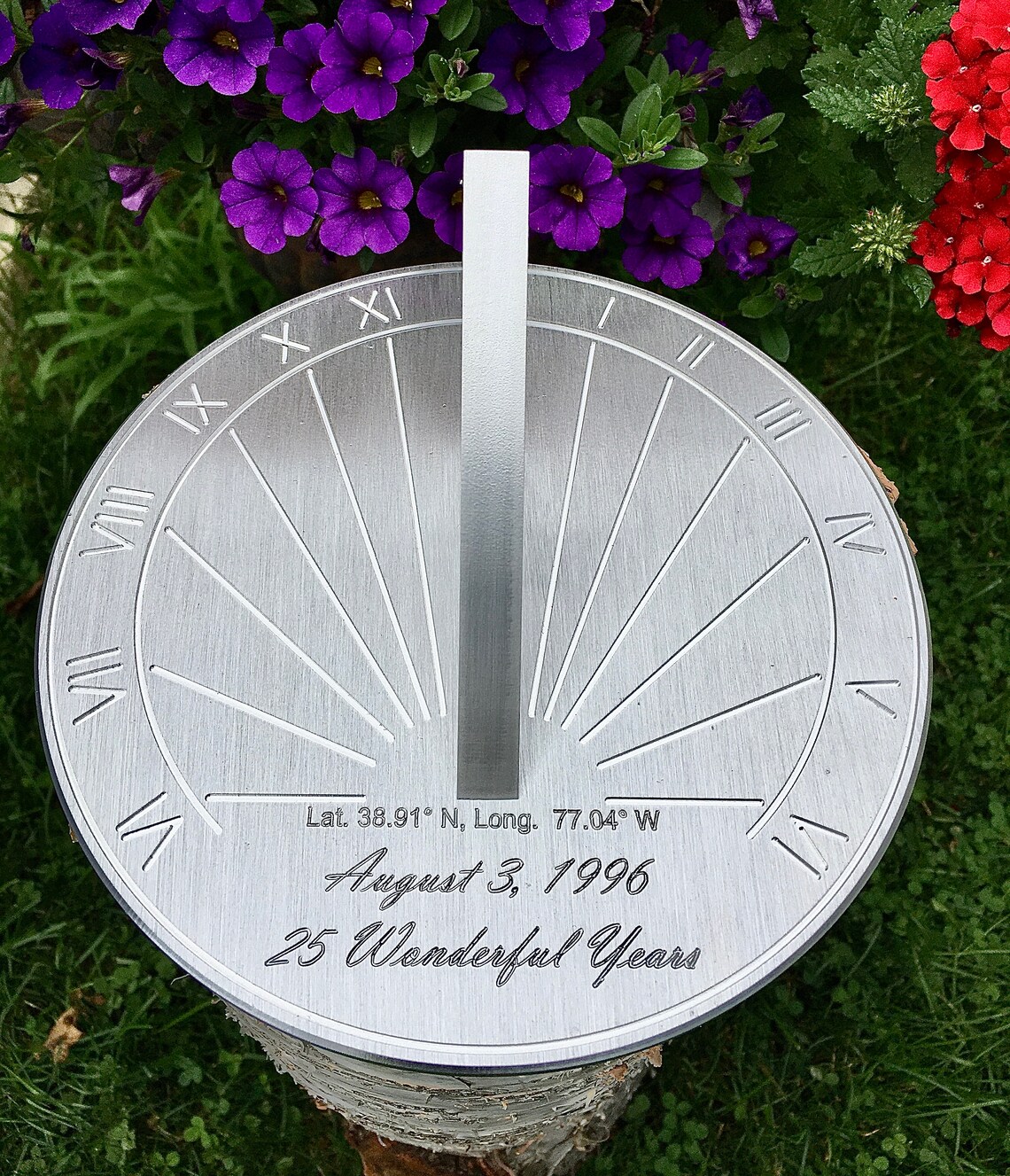 Custom 25th Wedding Anniversary Engraved Sundial Gift for Etsy