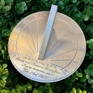 Custom First Home Engraved Sundial Gift for: New Home Owner, Housewarming Gift, Personalized Gift for Couple