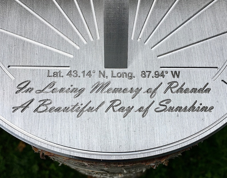 Custom Memorial Engraved Sundial, Personalized message for Funerals and Remembrance image 9