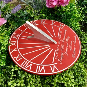 Custom Engraved Color Unique Sundial Precision Designed for your Location, Gift for: Anniversary, Retirement, Special B-day, Garden image 2