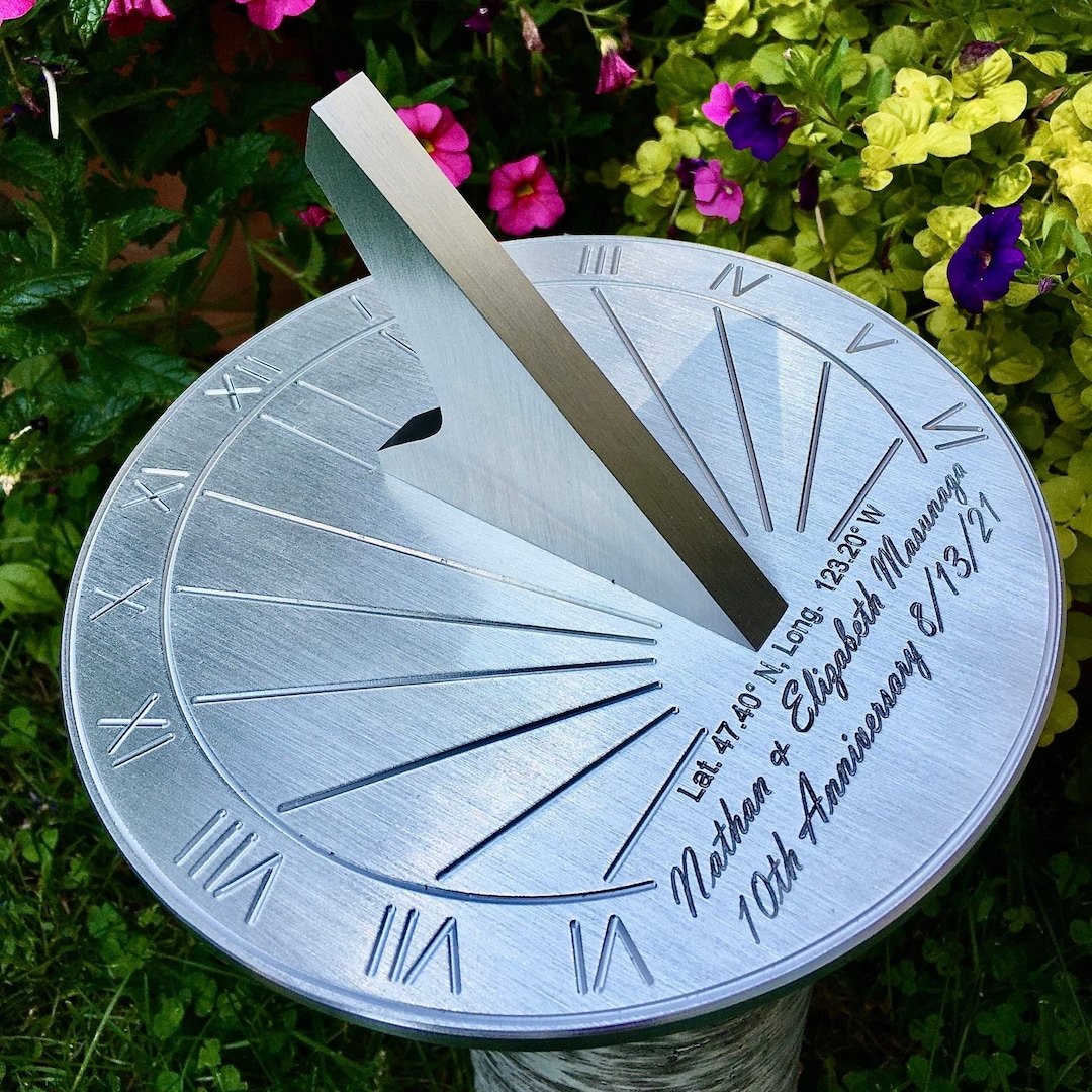 Reloj de sol único grabado personalizado Circular, calibrado con
