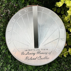Custom Memorial Engraved Sundial, Personalized Message for Funerals and ...