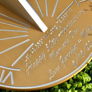 Custom Engraved Color Unique Sundial Precision Designed for your Location, Gift for: Anniversary, Retirement, Special B-day, Garden image 10