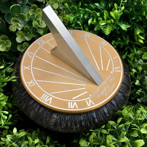 Custom Engraved Color Unique Sundial Precision Designed for your Location, Gift for: Anniversary, Retirement, Special B-day, Garden image 7