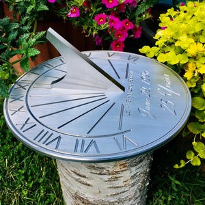 Custom 35th Wedding Anniversary Engraved Sundial Gift for: Parents, Grandparents, Couples, For Him or Her, Coral Anniversary