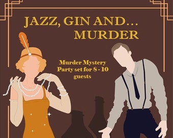 Murder mystery game "Jazz, Gin and... Murder" | 8-10 players | PDF version