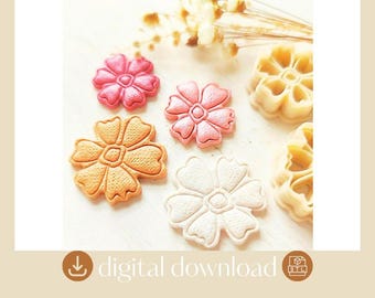 Flower Polymer Clay Earring Cutter STL - 3D Printer File (Digital Download)