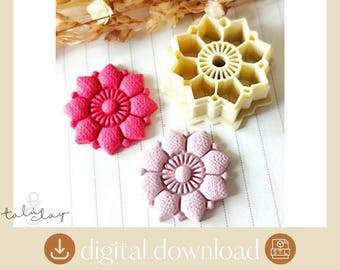 Archivo STL para cortar pendientes con forma de pétalos de flor MANDALA: Joyería de arcilla polimérica (descarga digital)