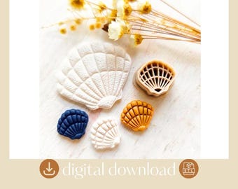 Shell Earring Cutter STL: Polymer Clay Style, 3D Printer File (Digital Download)