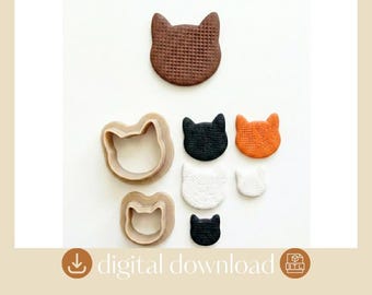 Cat Earring Cutter STL File: Polymer Clay Jewelry (Digital Download)