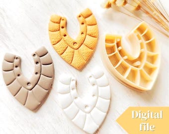 Geometric Polymer Clay Earring Cutter: Boho STL File (Digital Download)