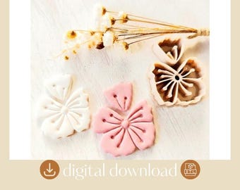 Floral Polymer Clay Earring Cutter STL File (Digital Download)