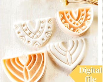 Polymer Clay Earring Cutters STL Set: Boho Style (Digital Download)
