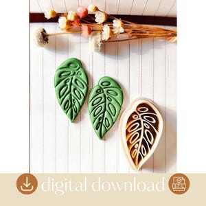 Monstera Blatt Clay Cutter - Polymer Clay Ohrring STL-Datei (digitaler Download)