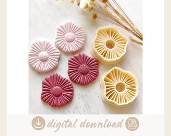 Archivo STL para cortador de arcilla con forma de flor: Joyería de arcilla polimérica (descarga digital)