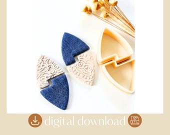 Geometric Polymer Clay Earring Cutter STL File: 3D Printer Download