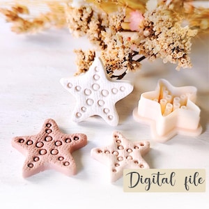 Sjöstjärna örhängesutklippare STL-fil: Polymer Clay Smycken (Digital nedladdning)