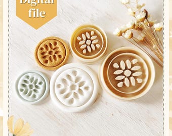 Polymer Clay Earring Cutter STL File: Floral Design (Digital Download)