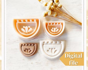 STL cutters STL Polymer Clay Style Earring cutter - Digital file clay cutter,  Instant Download, STL file for 3D Printer