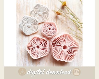 Flower Polymer Clay Earring Cutter STL File: 3D Printer (Digital Download)